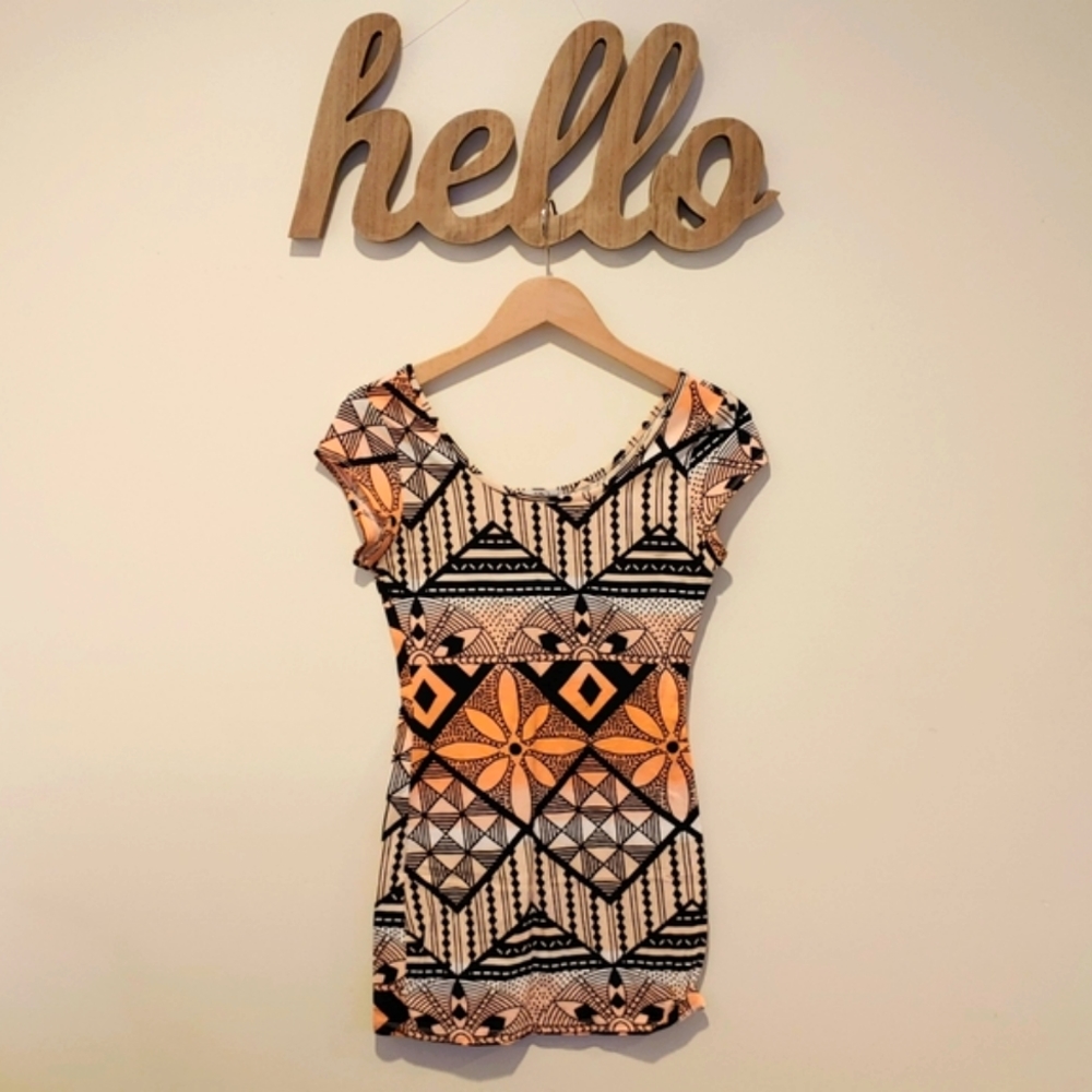 Charlotte Russe Aztec Print Bodycon Dress (M)